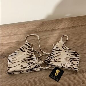 Skatie Zebra Stripe Bikini Top